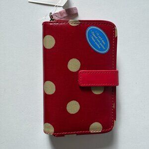 NWT Cath Kidston red polka dot wallet